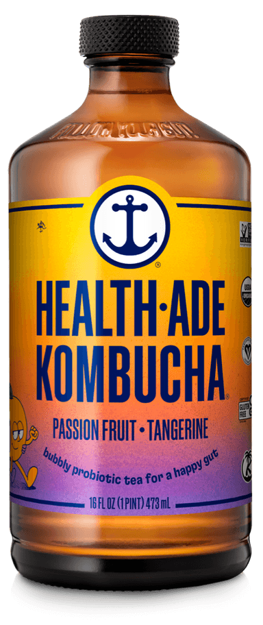 Healthade product sittiing above a shelf tag